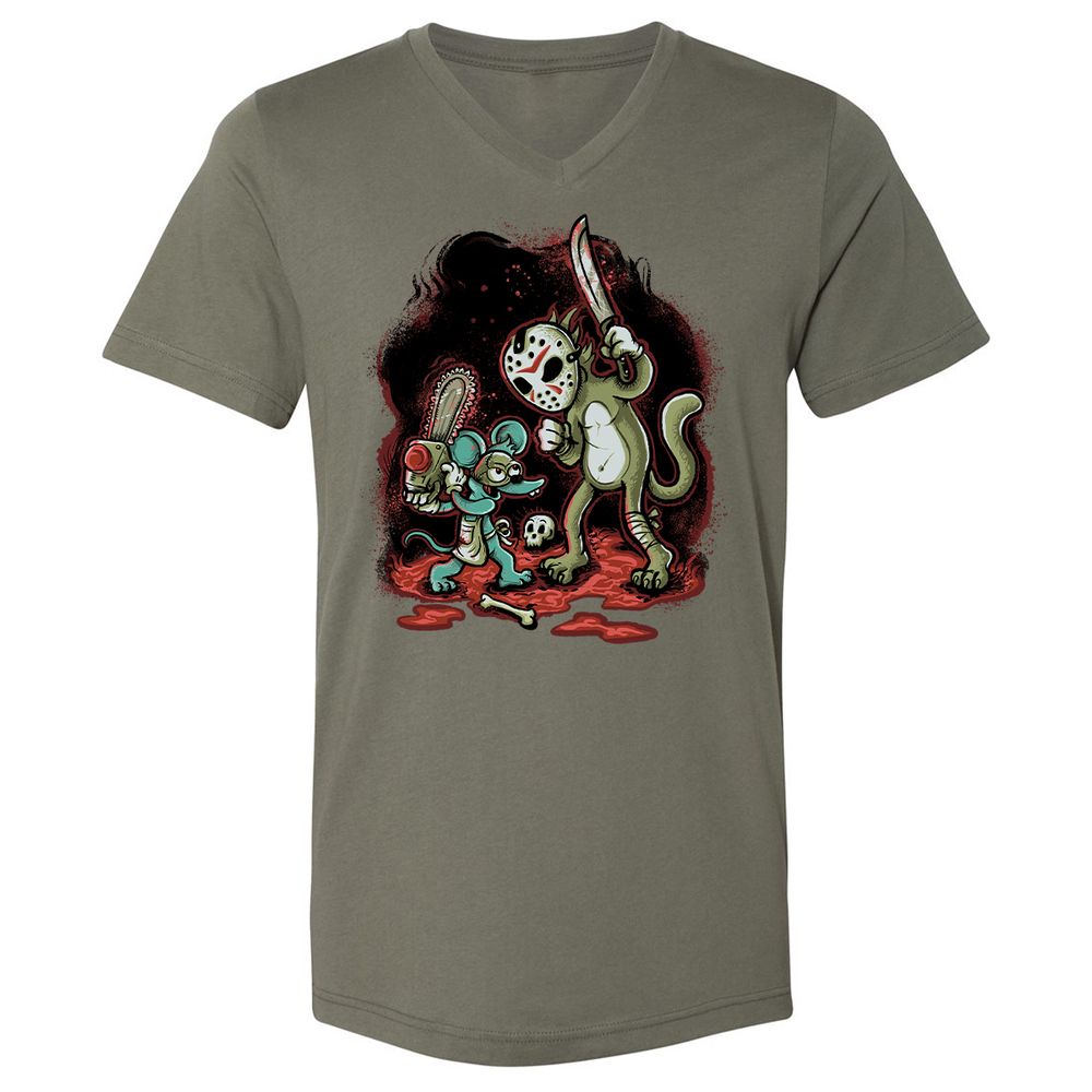 Unisex V-Neck T-Shirt - Y1M316Y4 - Military Green - 10