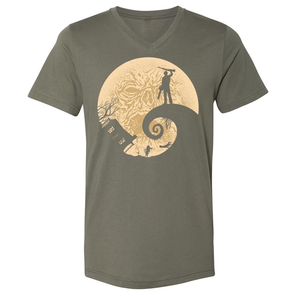 Unisex V-Neck T-Shirt - ERFUVQDL - Military Green - 10