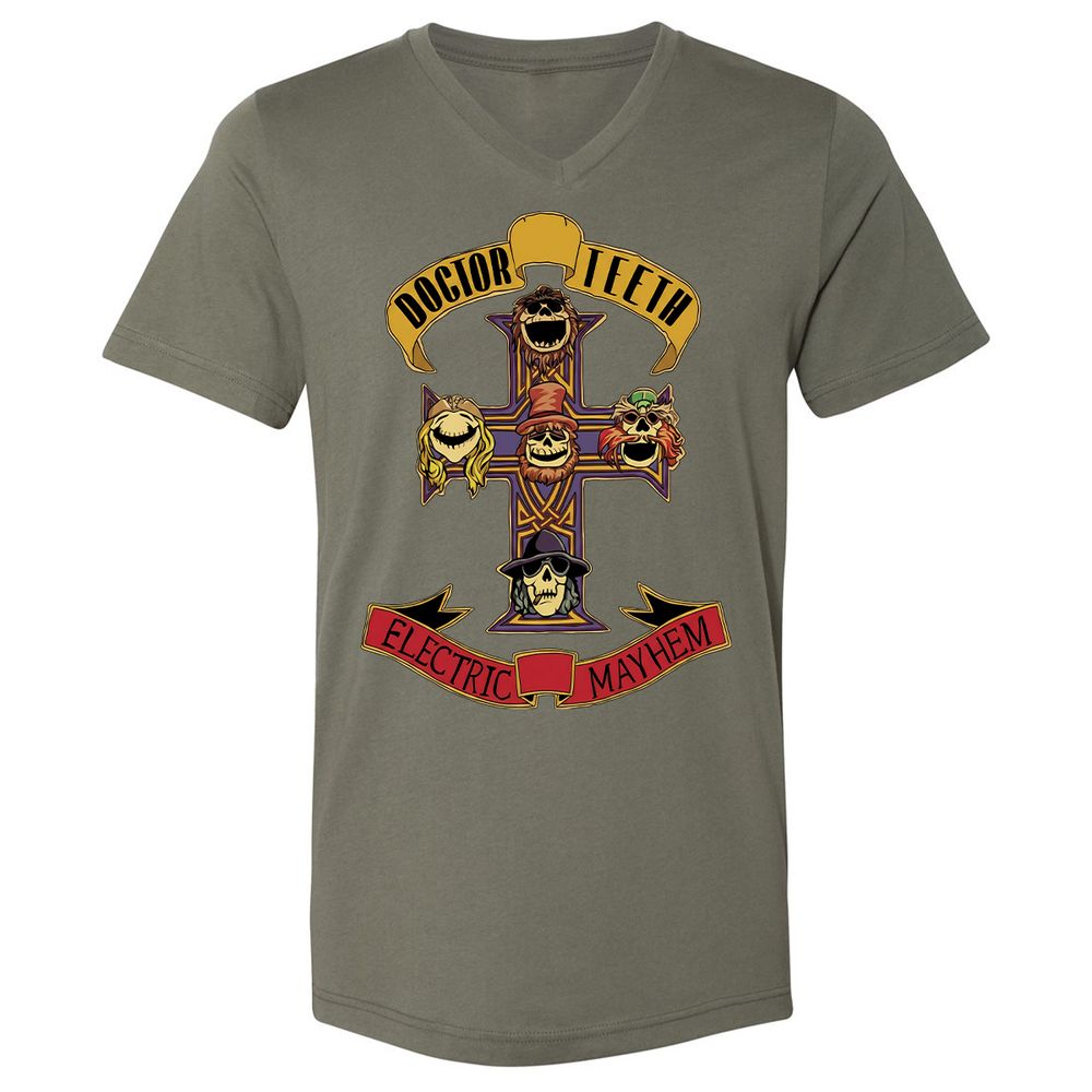Unisex V-Neck T-Shirt - FYJ7Z9G5 - Military Green - 10