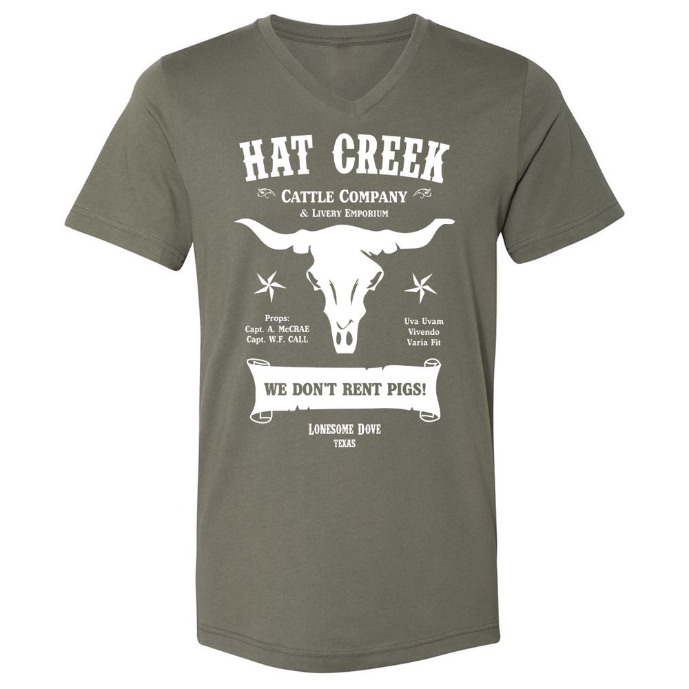Unisex V-Neck T-Shirt - 5ENF3MHS - Military Green - 10