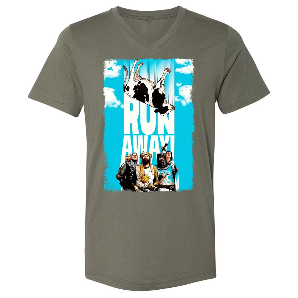 Unisex V-Neck T-Shirt - HV4JJQPW - Military Green - 10