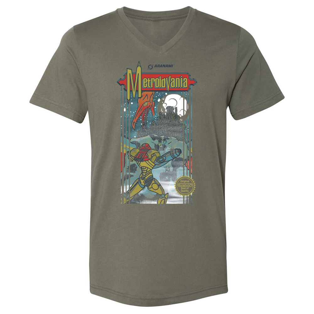 Unisex V-Neck T-Shirt - M2JGYAL6 - Military Green - 10