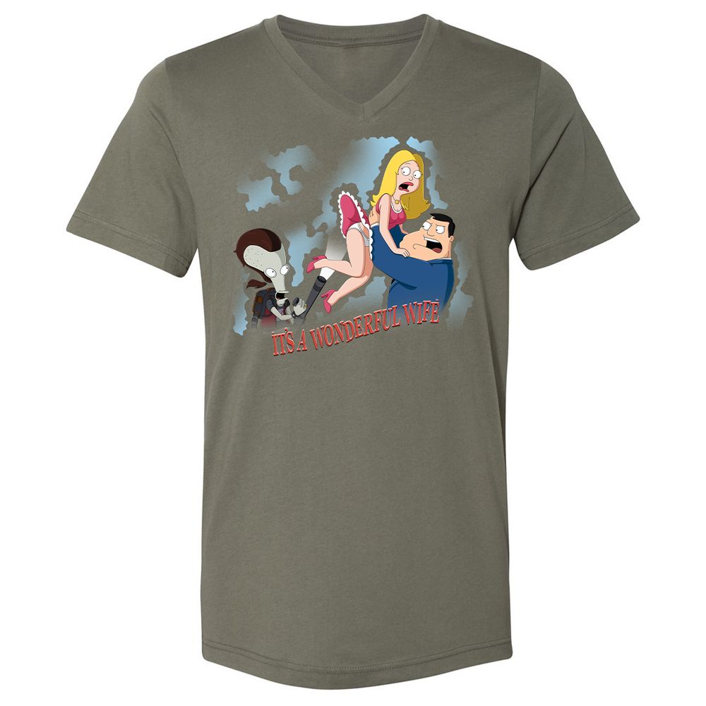 Unisex V-Neck T-Shirt - SVUM5427 - Military Green - 10
