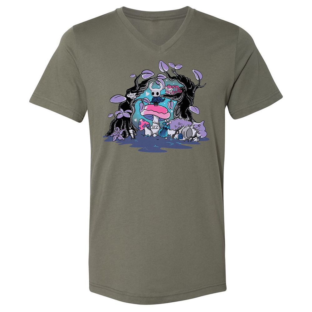Unisex V-Neck T-Shirt - YFHR4NY1 - Military Green - 10