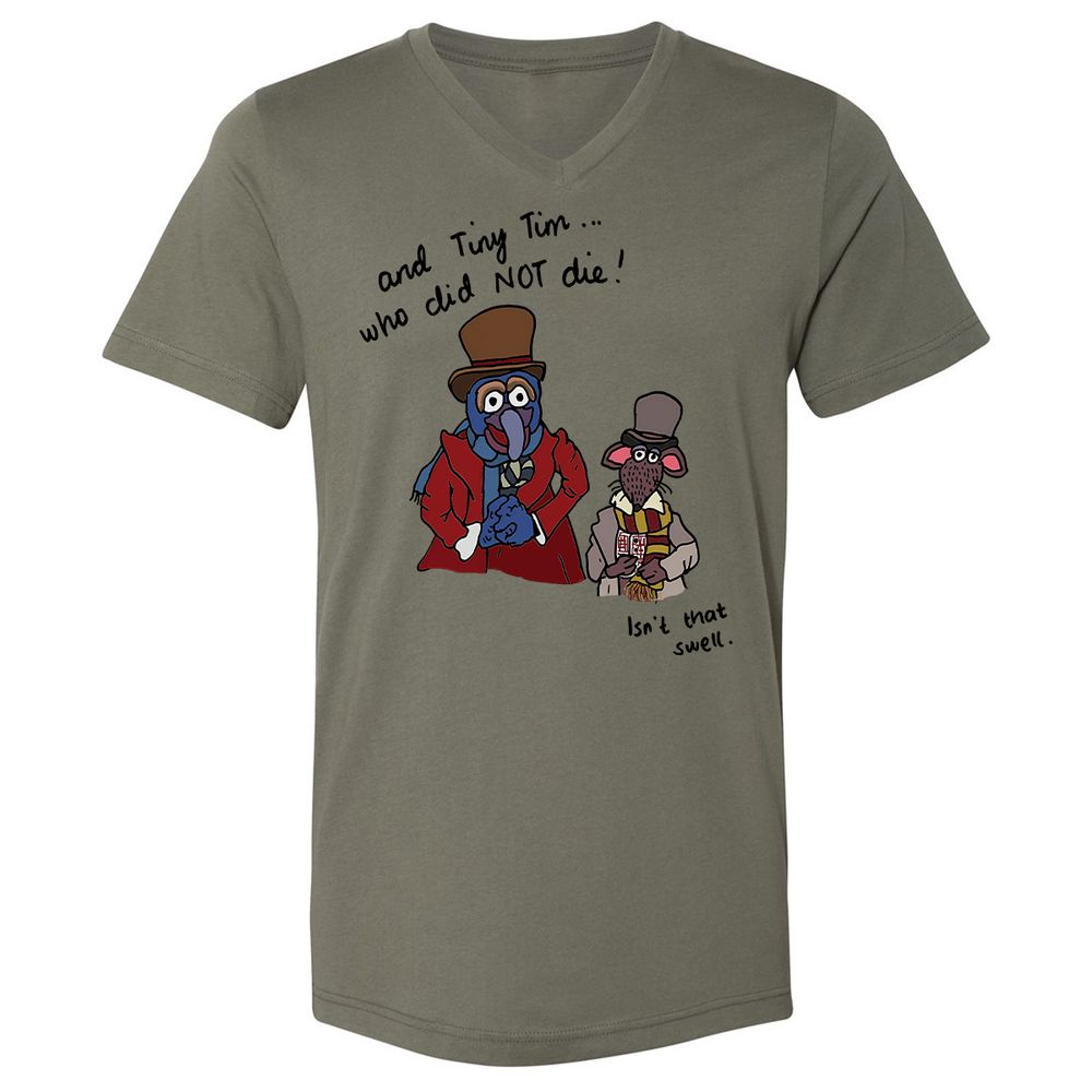 Unisex V-Neck T-Shirt - TE8GW164 - Military Green - 10