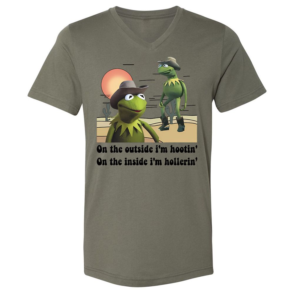 Unisex V-Neck T-Shirt - T7MH351G - Military Green - 10