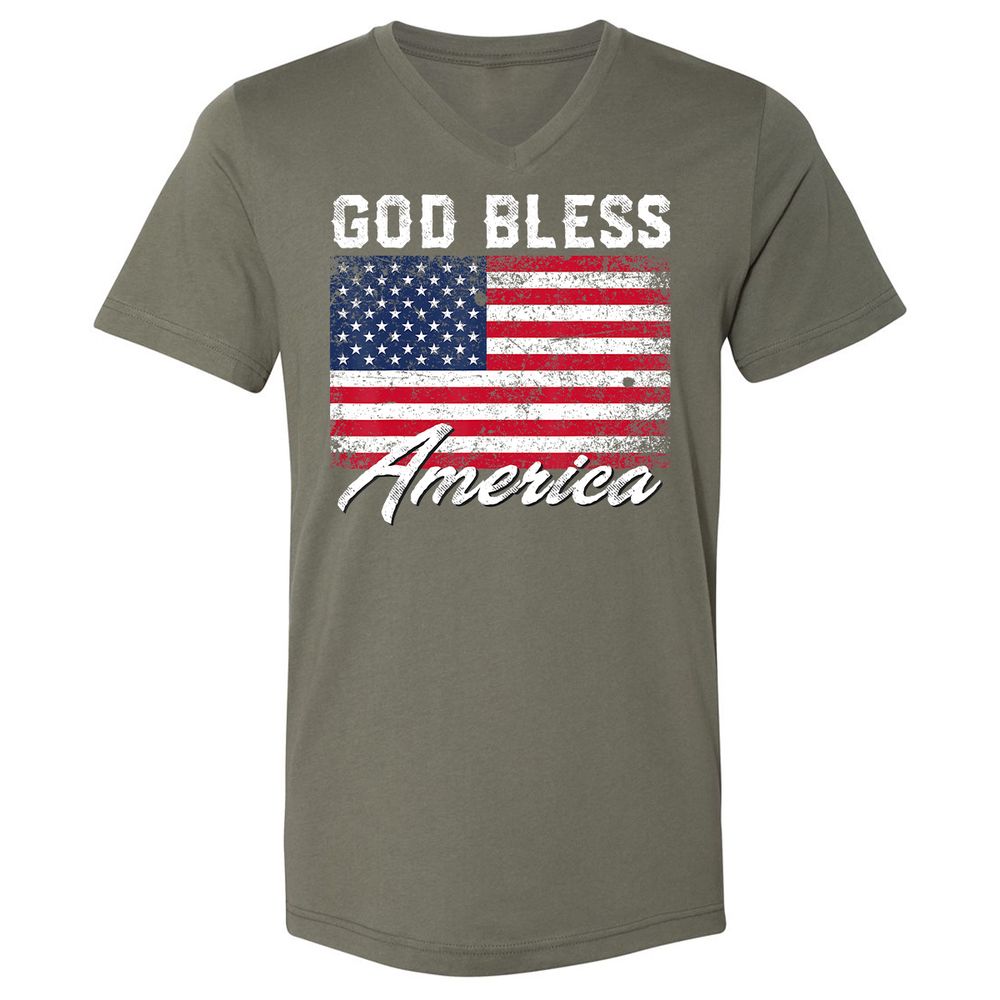 Unisex V-Neck T-Shirt - UFMRCDMY - Military Green - 10