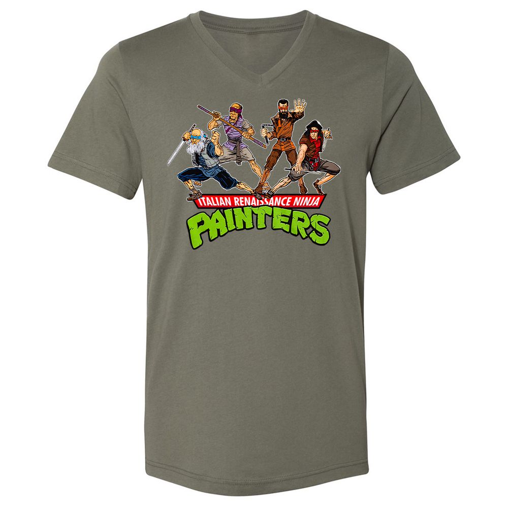 Unisex V-Neck T-Shirt - YTBGRQ4V - Military Green - 10