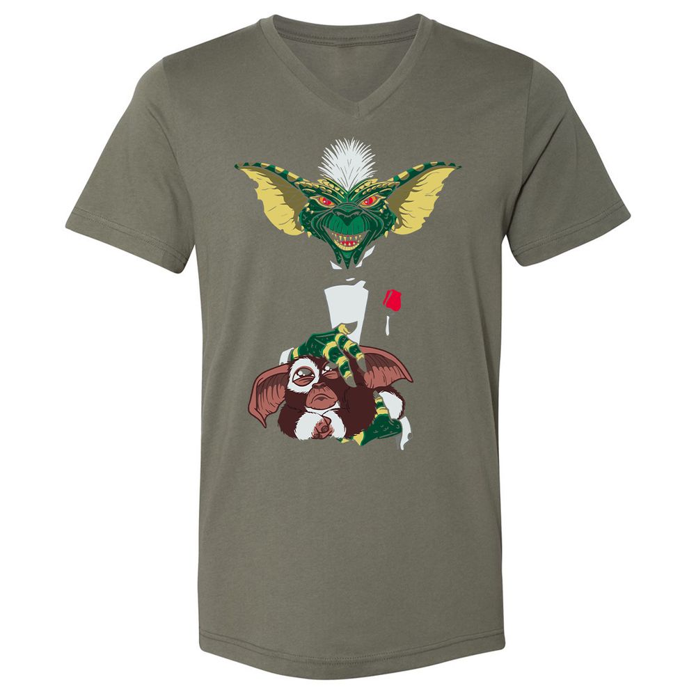 Unisex V-Neck T-Shirt - RVVGQD4S - Military Green - 10