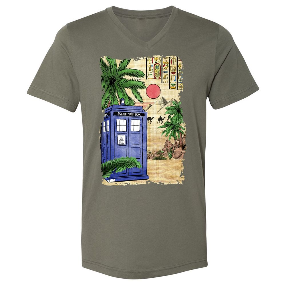 Unisex V-Neck T-Shirt - 5MP4BHL2 - Military Green - 10
