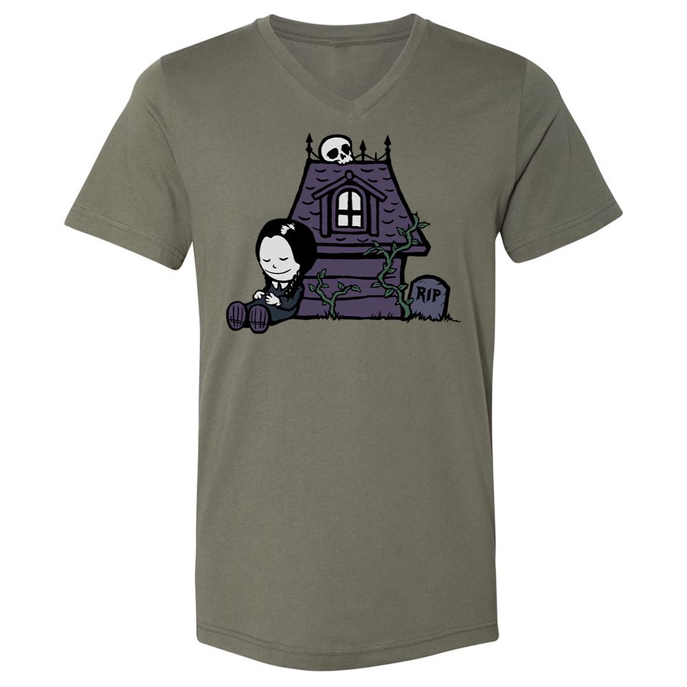 Unisex V-Neck T-Shirt - AVVDEVFL - Military Green - 10