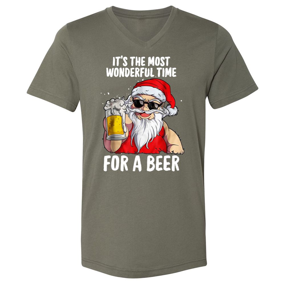 Unisex V-Neck T-Shirt - VCBRD3K8 - Military Green - 10