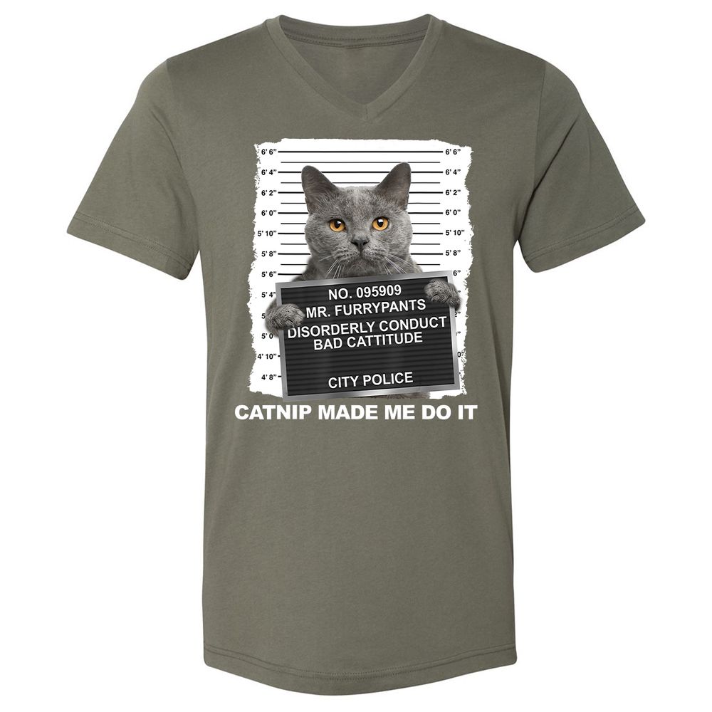 Unisex V-Neck T-Shirt - XZKU45LK - Military Green - 10