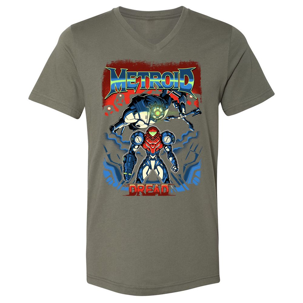 Unisex V-Neck T-Shirt - 37PHZRGR - Military Green - 10