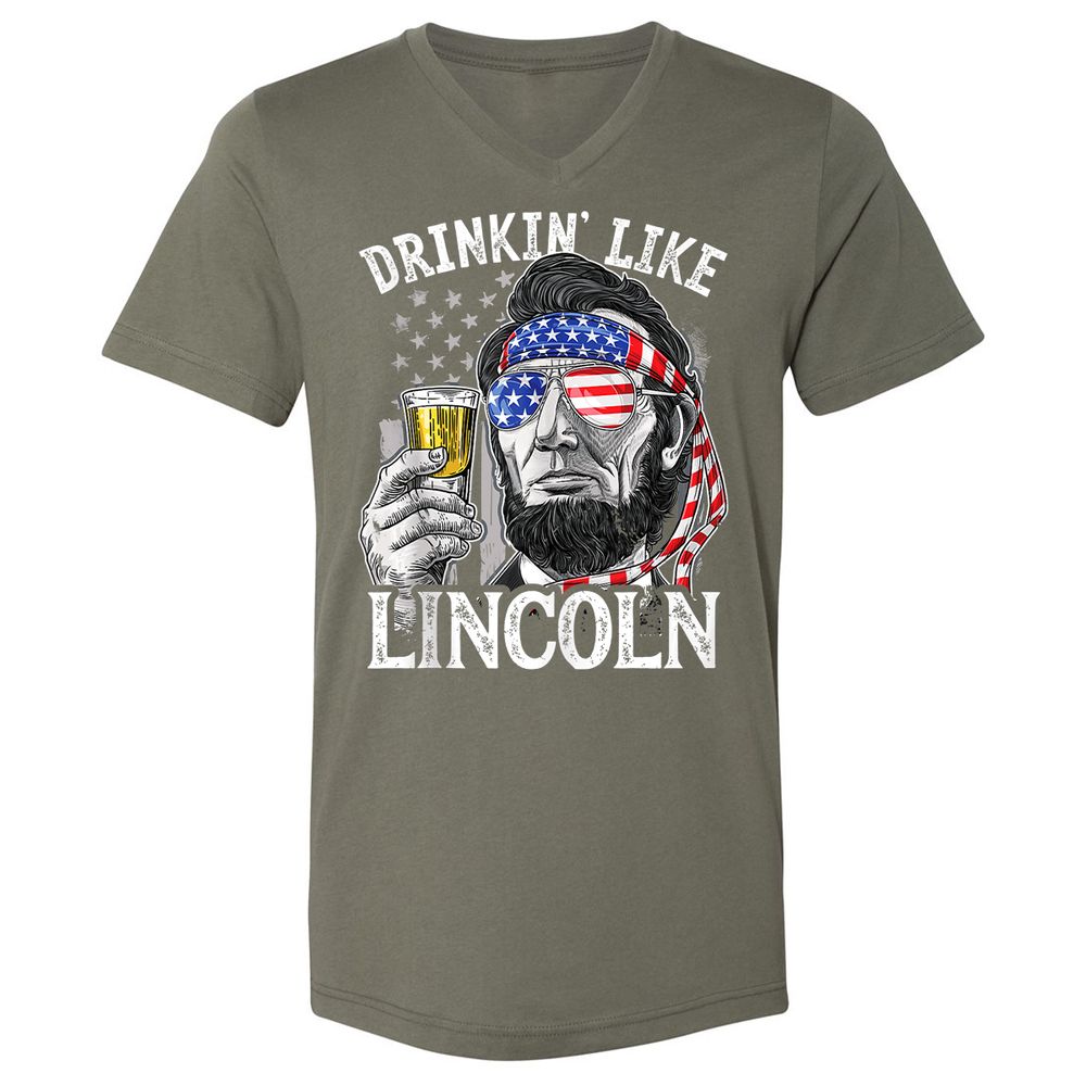 Unisex V-Neck T-Shirt - BAGSCTKH - Military Green - 10