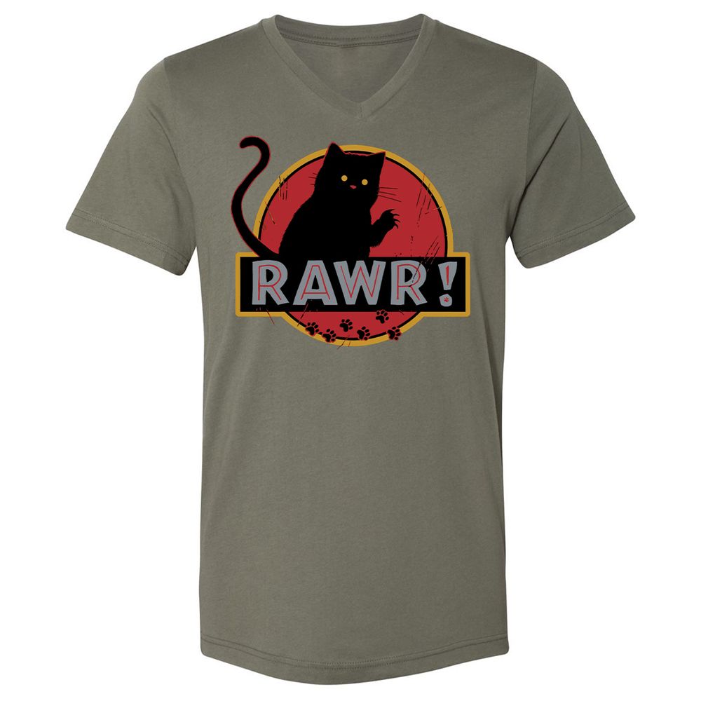 Unisex V-Neck T-Shirt - 7JUWH8MJ - Military Green - 10