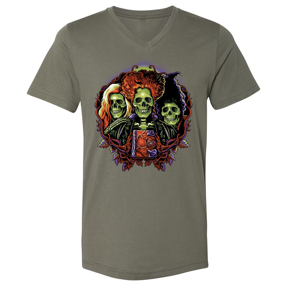 Unisex V-Neck T-Shirt - Y1WQCEKD - Military Green - 10