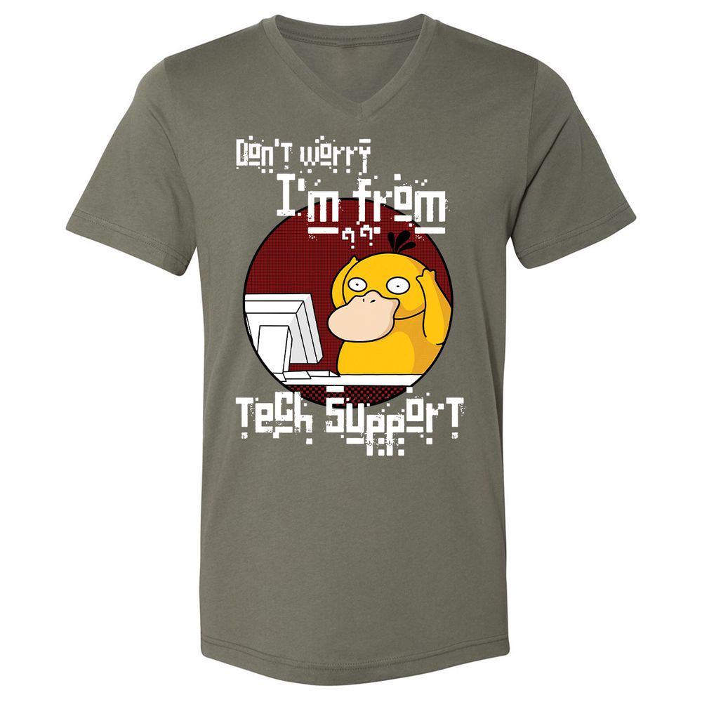 Unisex V-Neck T-Shirt - DV4JXXHJ - Military Green - 10