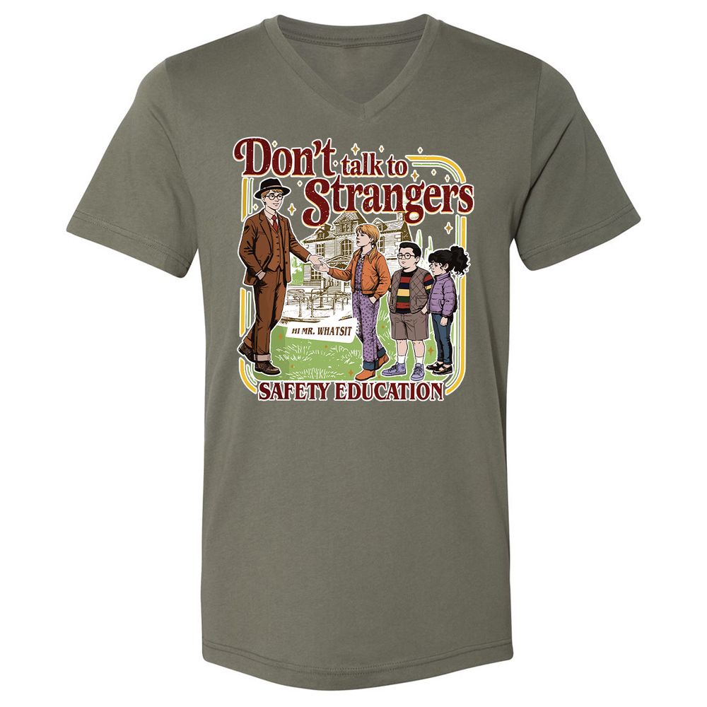 Unisex V-Neck T-Shirt - TQCDD7PT - Military Green - 10