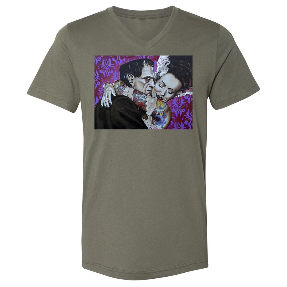 Unisex V-Neck T-Shirt - RCQC123J - Military Green - 10