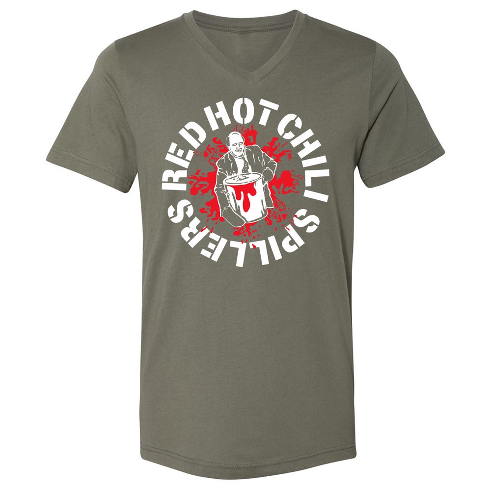 Unisex V-Neck T-Shirt - 8PHQ6CLJ - Military Green - 10