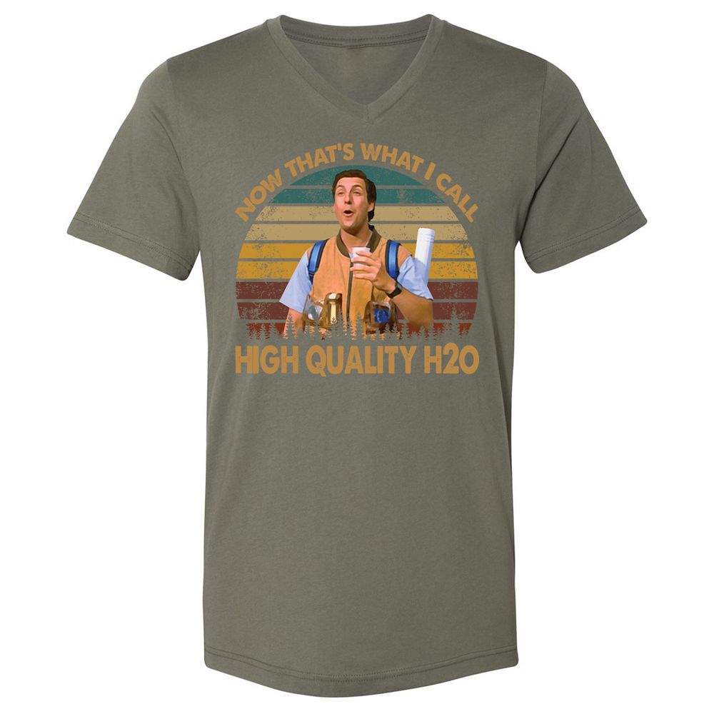 Unisex V-Neck T-Shirt - Z98F54QQ - Military Green - 10