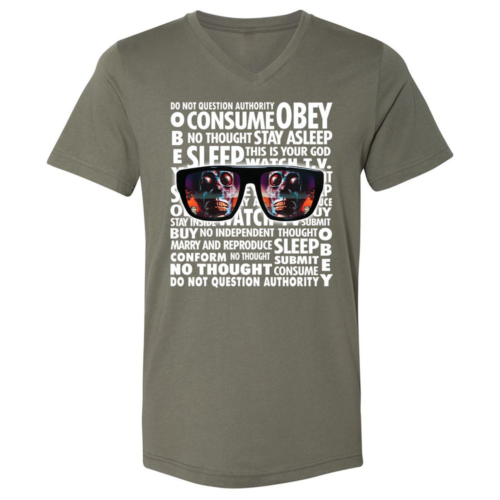 Unisex V-Neck T-Shirt - 234MZWL2 - Military Green - 10