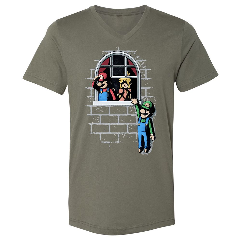 Unisex V-Neck T-Shirt - CBV7YKQQ - Military Green - 10