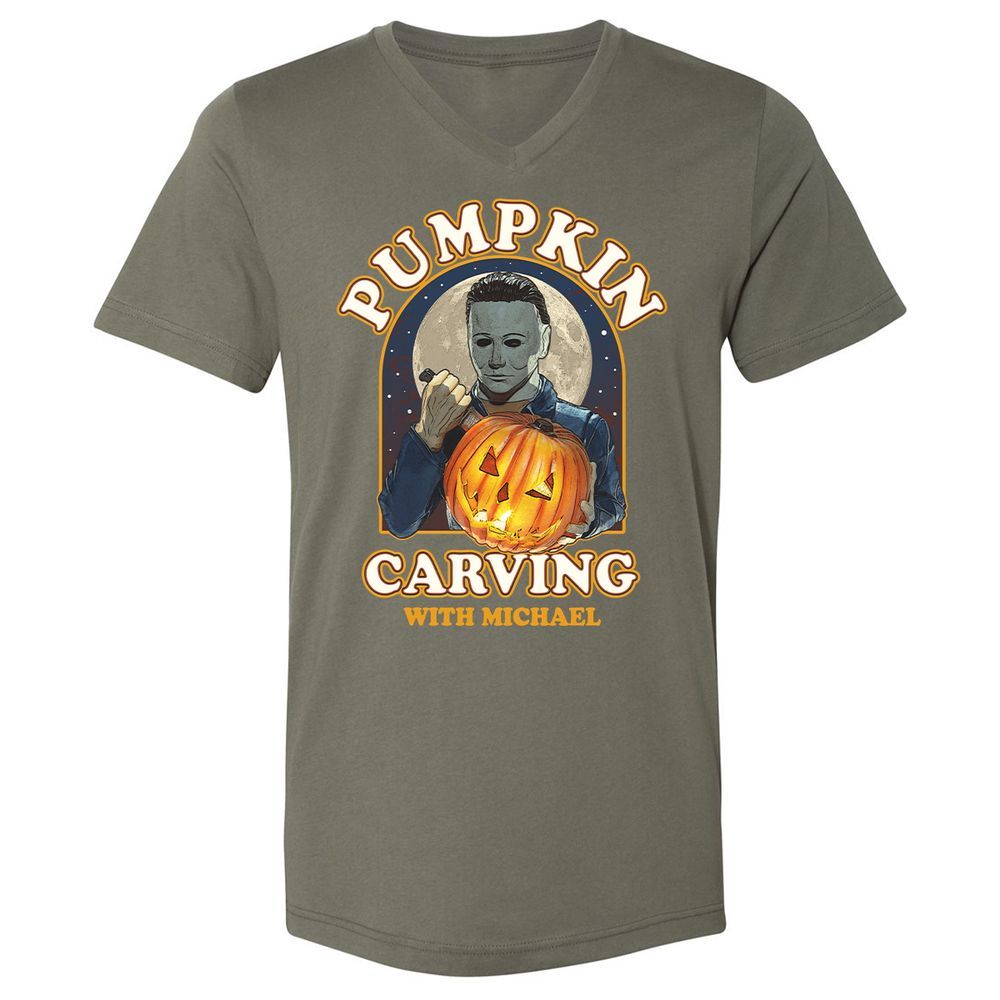 Unisex V-Neck T-Shirt - WK3CV2KG - Military Green - 10