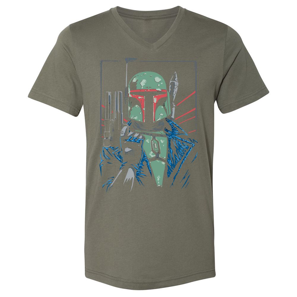 Unisex V-Neck T-Shirt - 64B5RWGH - Military Green - 10