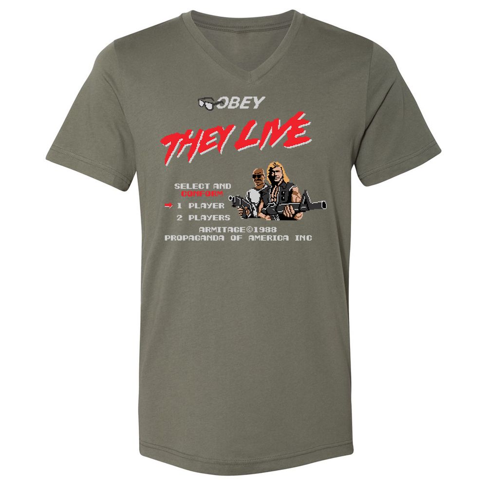 Unisex V-Neck T-Shirt - PZPZ2CQV - Military Green - 10