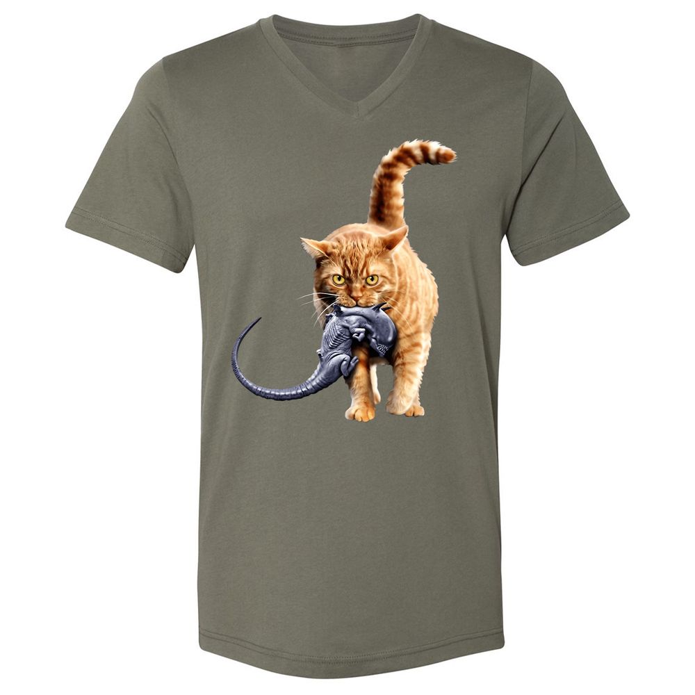 Unisex V-Neck T-Shirt - T1YKC78L - Military Green - 10