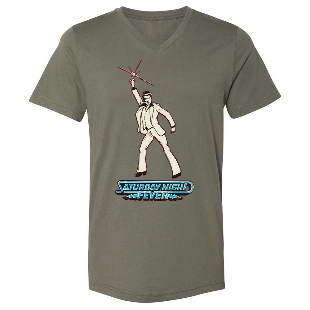 Unisex V-Neck T-Shirt - 4NDD2QKU - Military Green - 10