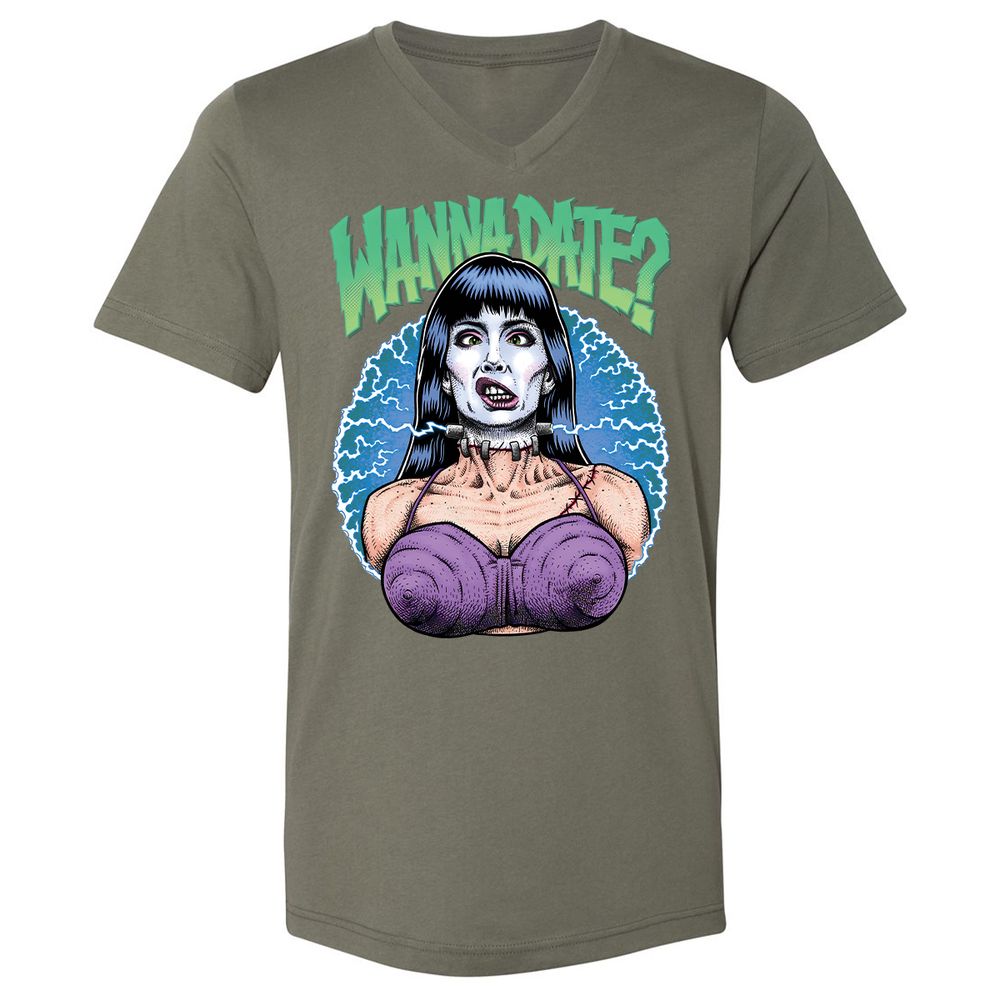 Unisex V-Neck T-Shirt - EXBFK38C - Military Green - 10