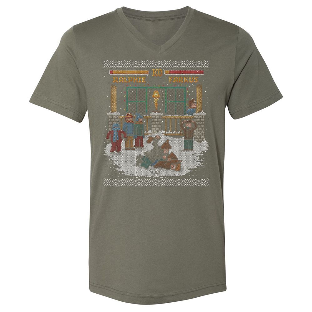 Unisex V-Neck T-Shirt - F73Y6UVA - Military Green - 10