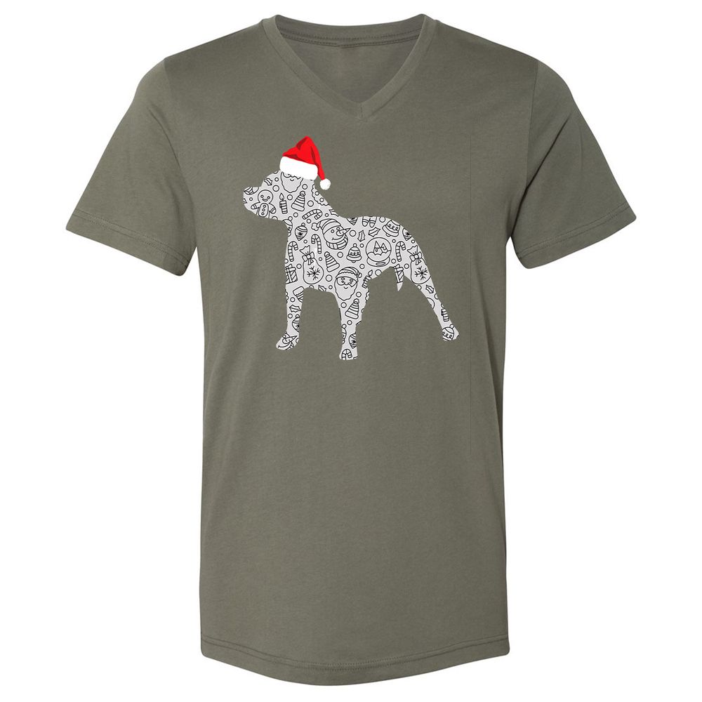 Unisex V-Neck T-Shirt - GM6QHPL8 - Military Green - 10
