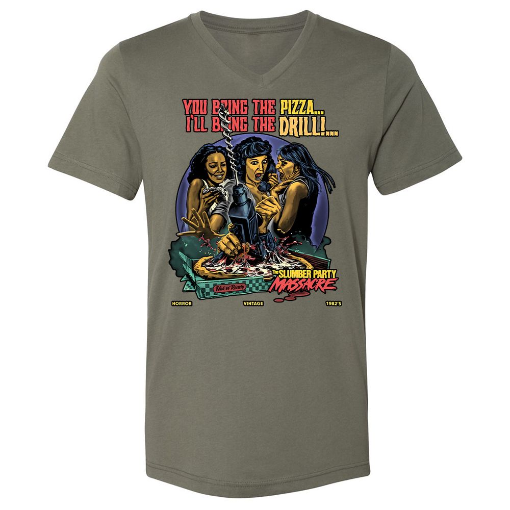 Unisex V-Neck T-Shirt - ZZU44RUV - Military Green - 10