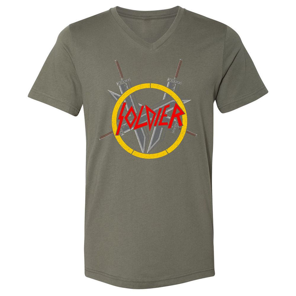 Unisex V-Neck T-Shirt - W4ZU91M4 - Military Green - 10