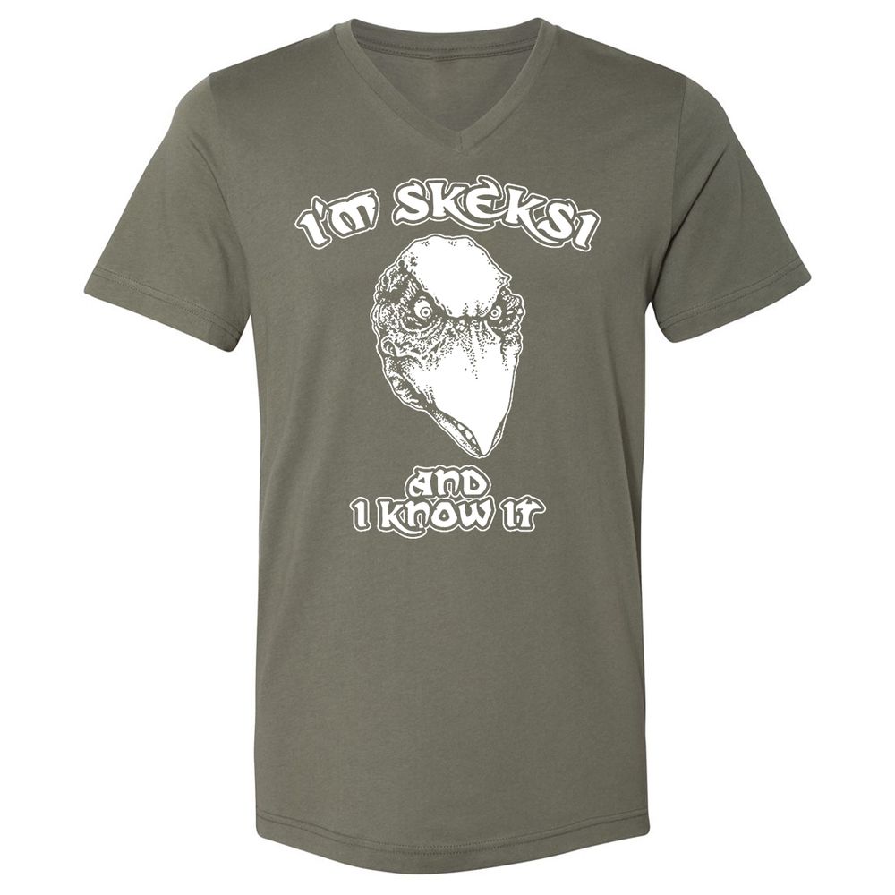 Unisex V-Neck T-Shirt - AGCXZ1HQ - Military Green - 10