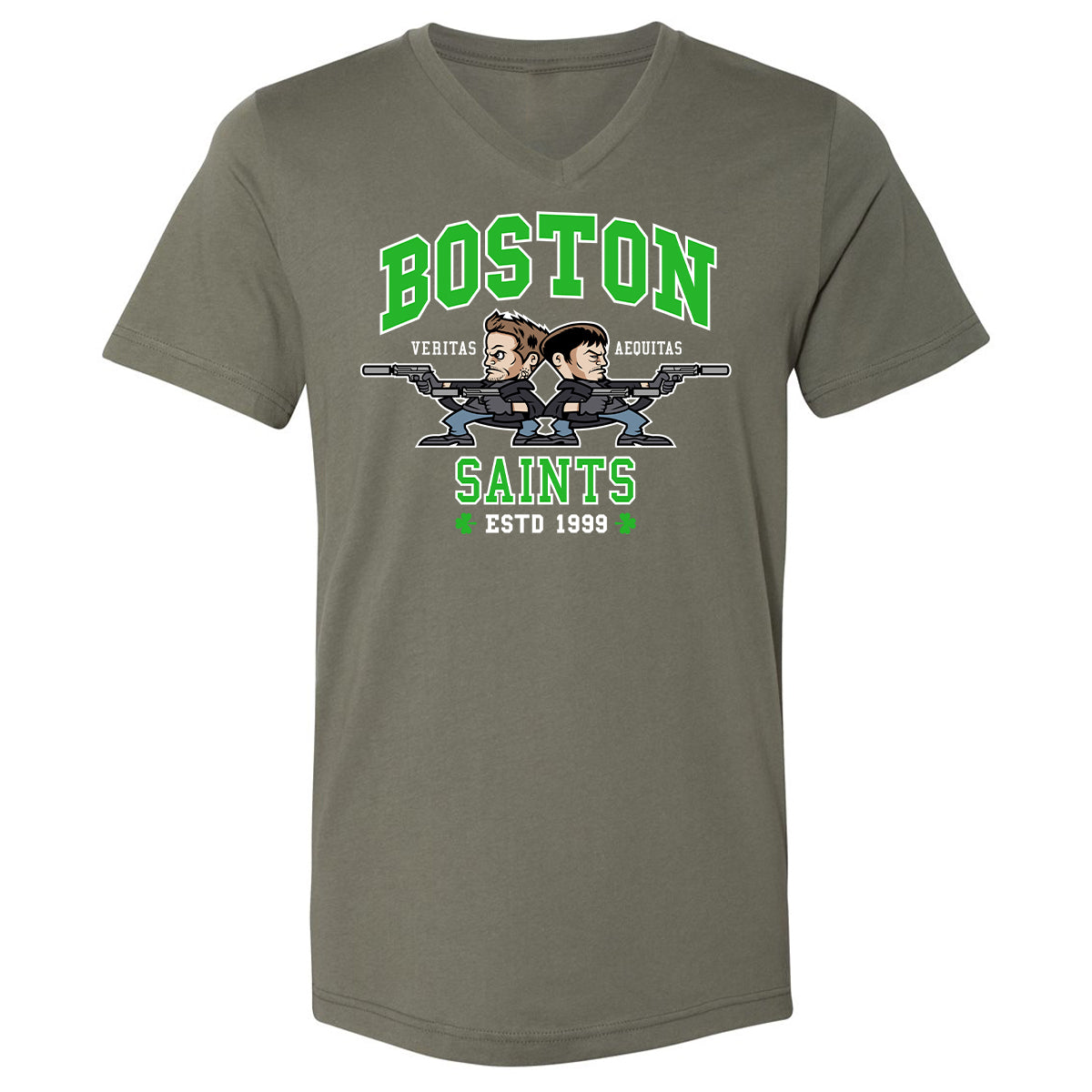Unisex V-Neck T-Shirt - 3KBJWPQ1 - Military Green - 10