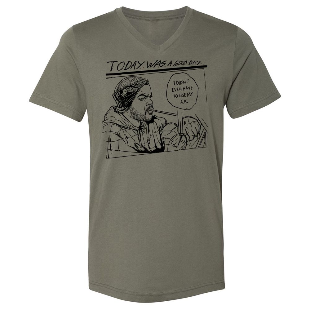 Unisex V-Neck T-Shirt - FKAZEEUL - Military Green - 10