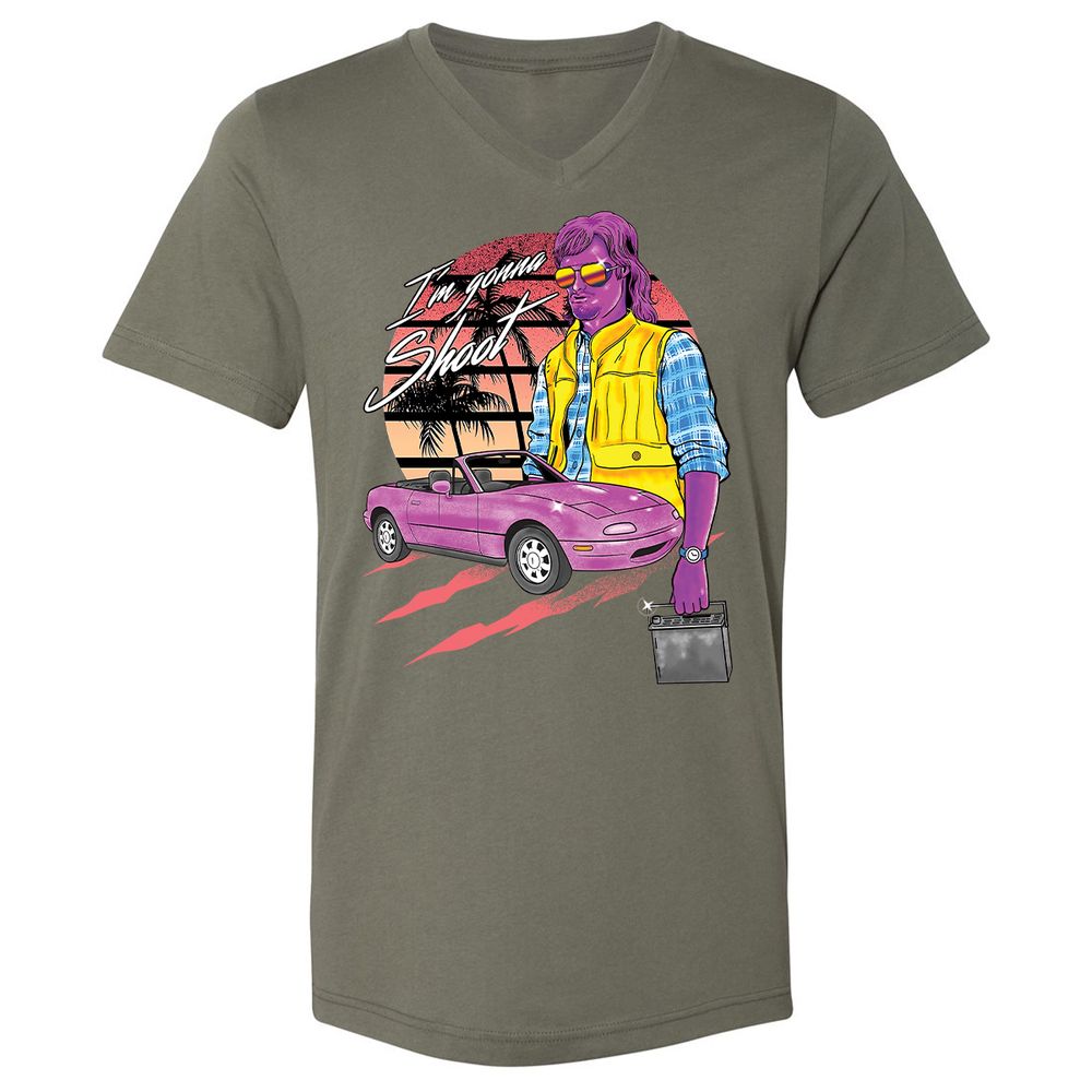 Unisex V-Neck T-Shirt - RS6WQBZ5 - Military Green - 10