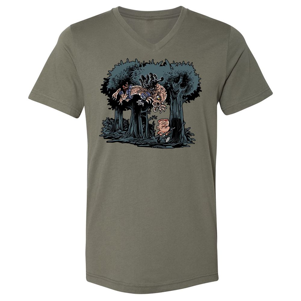 Unisex V-Neck T-Shirt - F4BRT1PJ - Military Green - 10
