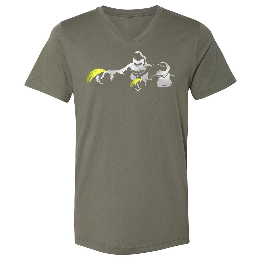 Unisex V-Neck T-Shirt - 34S5D4XQ - Military Green - 10