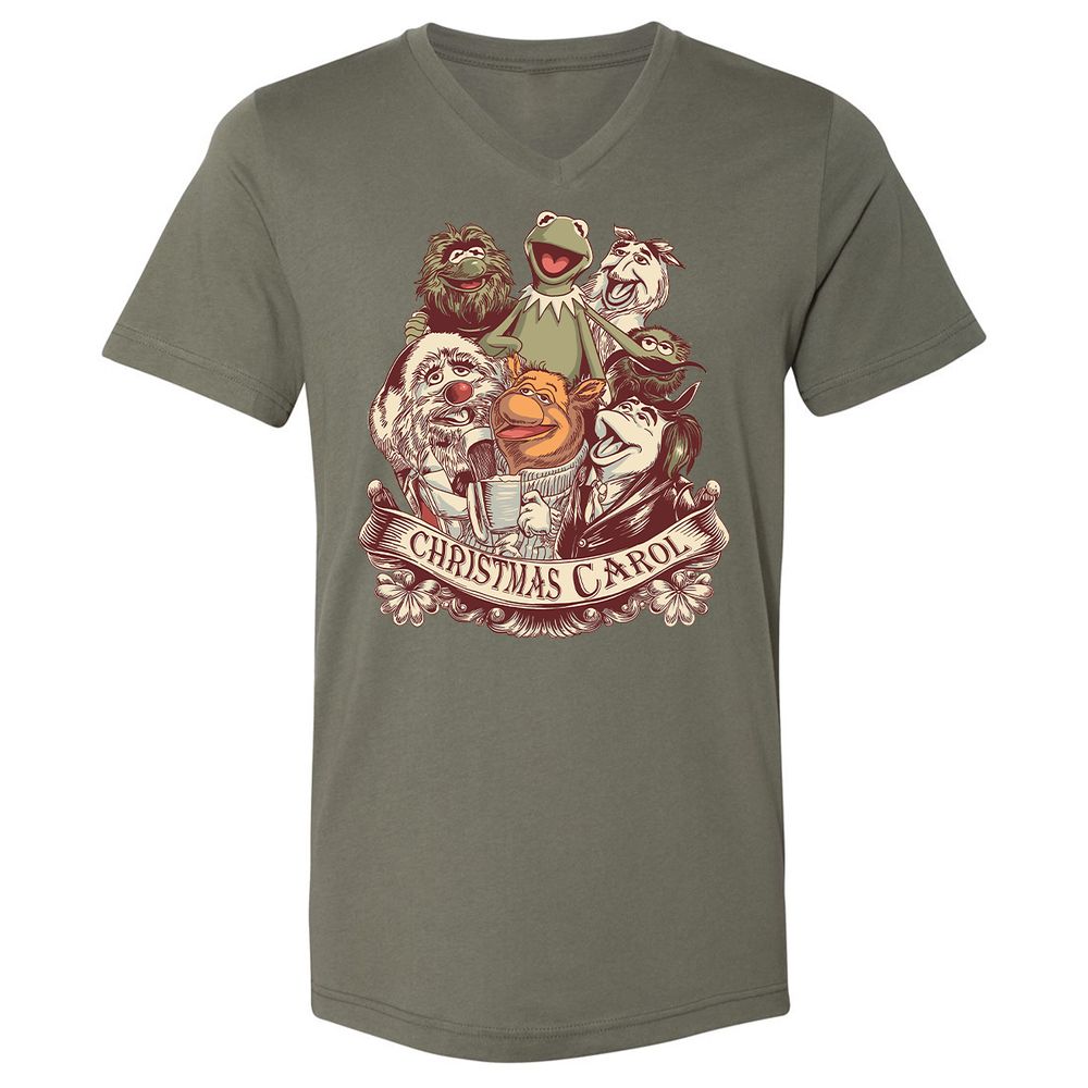 Unisex V-Neck T-Shirt - P4CERMPR - Military Green - 10