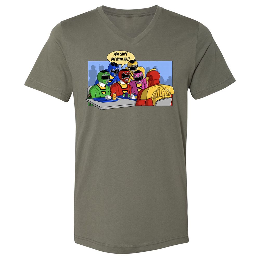 Unisex V-Neck T-Shirt - TTANFXXX - Military Green - 10