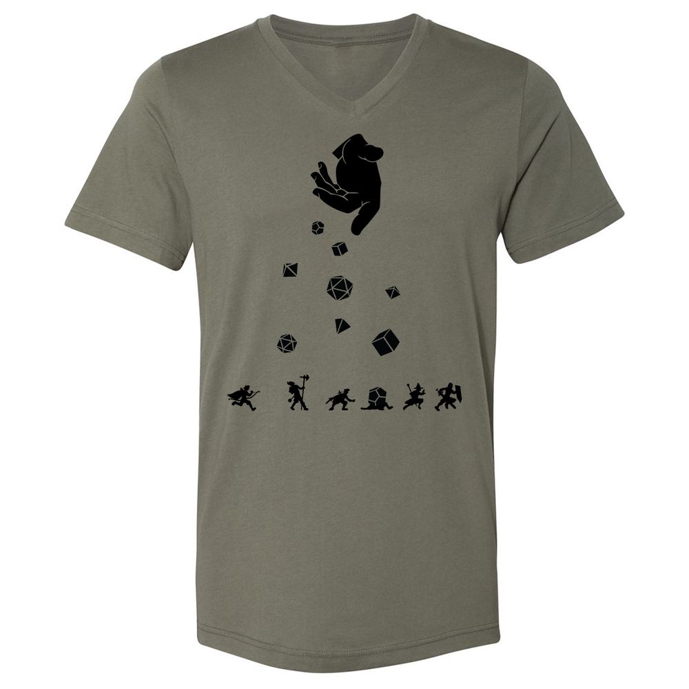 Unisex V-Neck T-Shirt - WXWGK7HJ - Military Green - 10