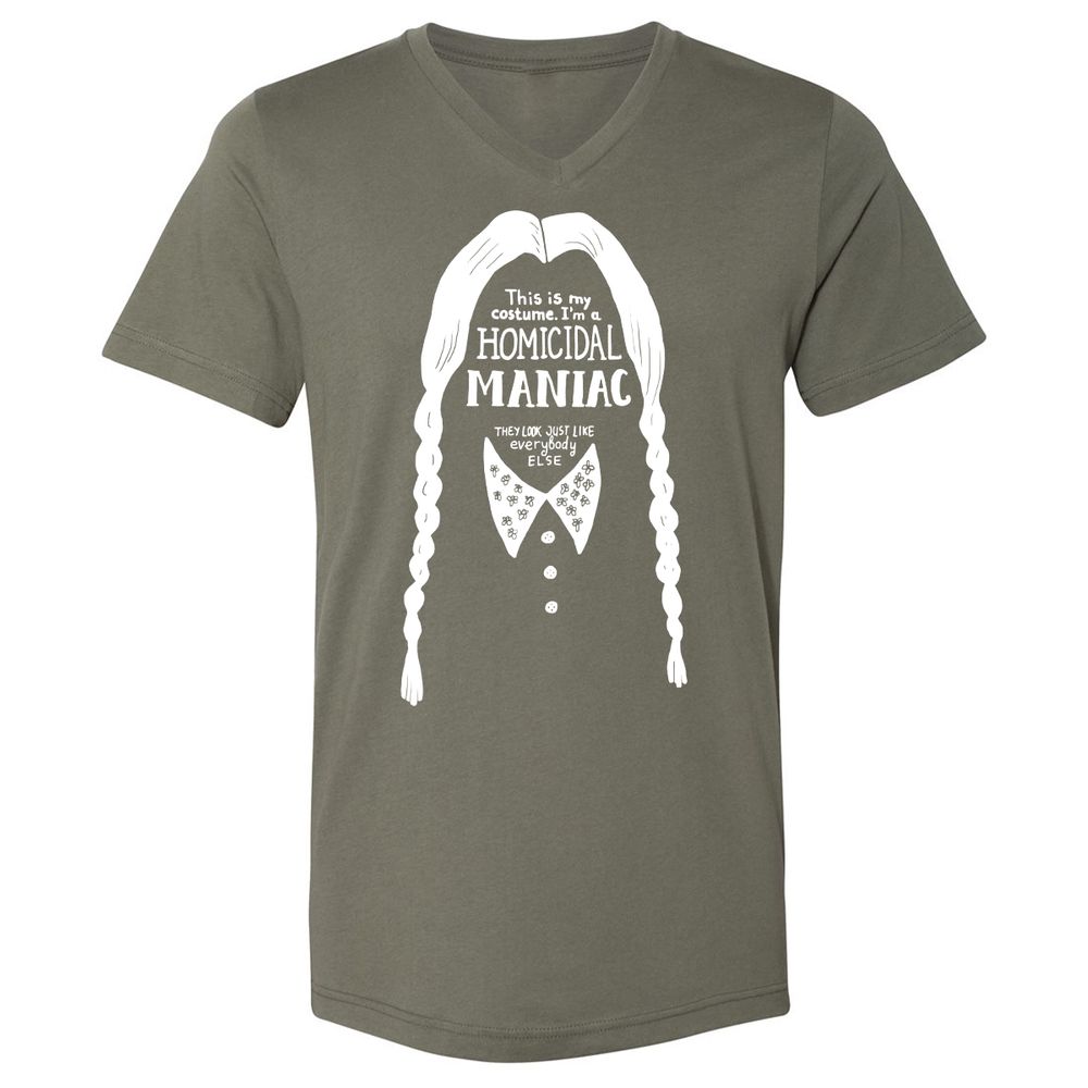 Unisex V-Neck T-Shirt - TSAJ5DW8 - Military Green - 10