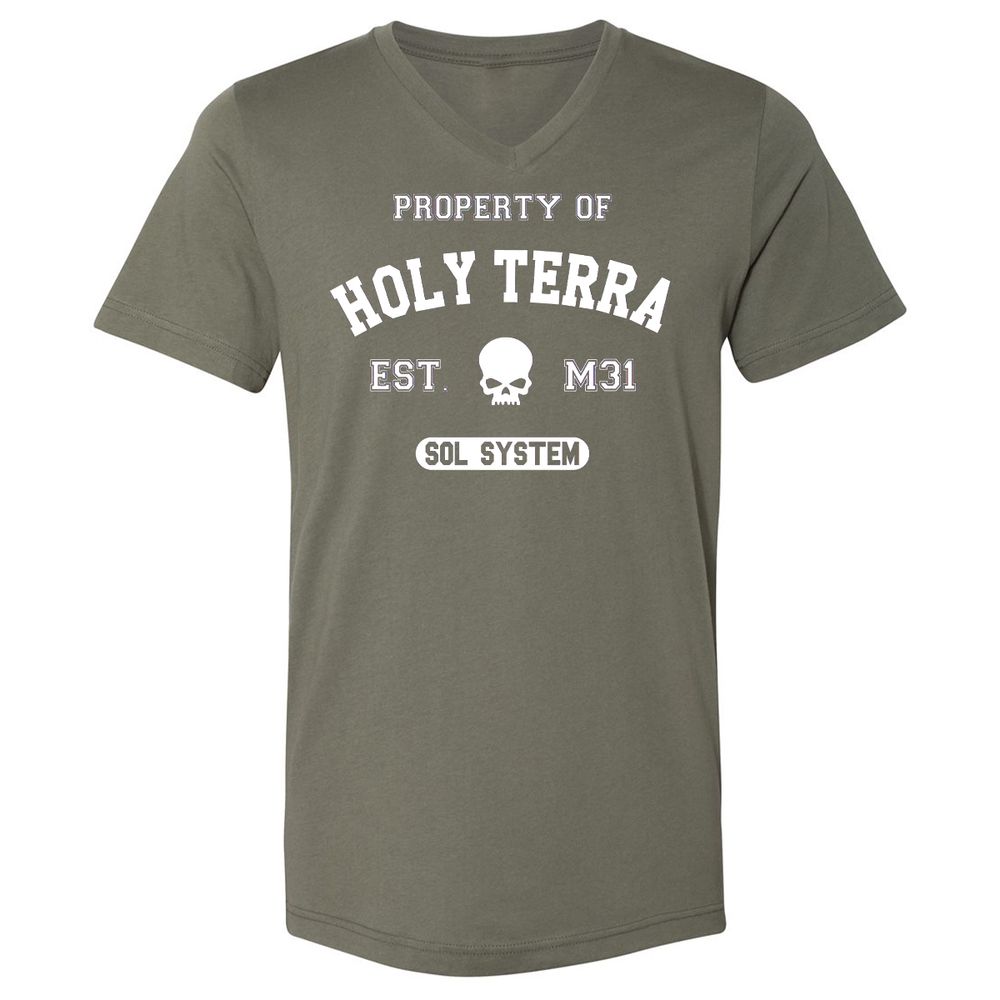 Unisex V-Neck T-Shirt - 9V971W3H - Military Green - 10
