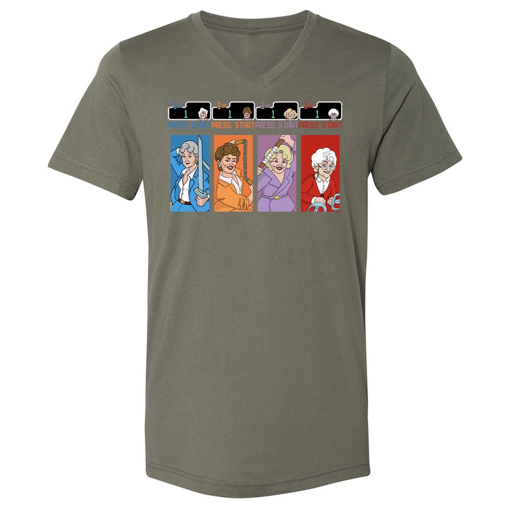 Unisex V-Neck T-Shirt - 23FDQA77 - Military Green - 10